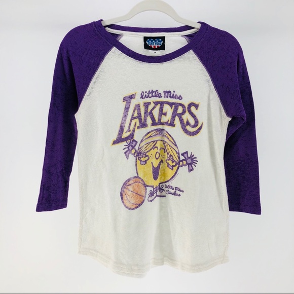 Junk Food Clothing Tops - 3/$20 Little Miss Lakers Raglan Tee, 3/4 Sleeves